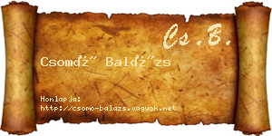 Csomó Balázs névjegykártya